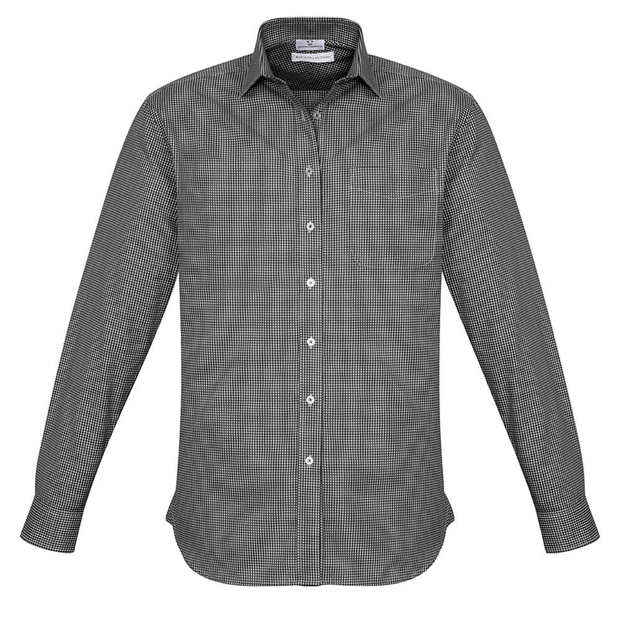 Biz Collection S716ML Mens Ellison Long Sleeve Shirt Black Front