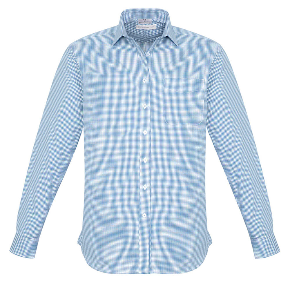 Biz Collection S716ML Mens Ellison Long Sleeve Shirt Blue