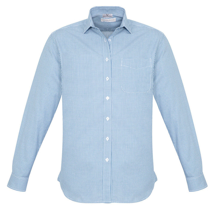 Biz Collection S716ML Mens Ellison Long Sleeve Shirt Blue
