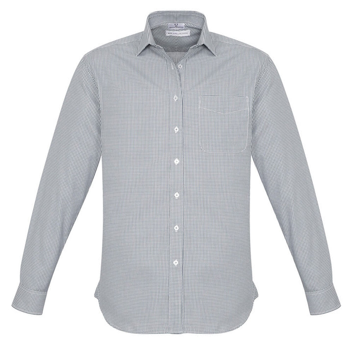 Biz Collection S716ML Mens Ellison Long Sleeve Shirt Silver