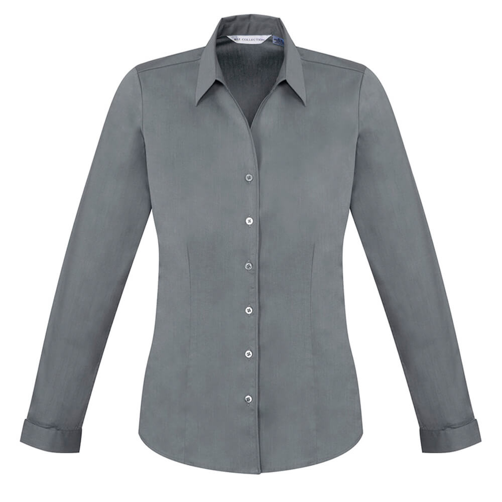 Biz Collection S770LL Womens Monaco Long Sleeve Shirt Platinum