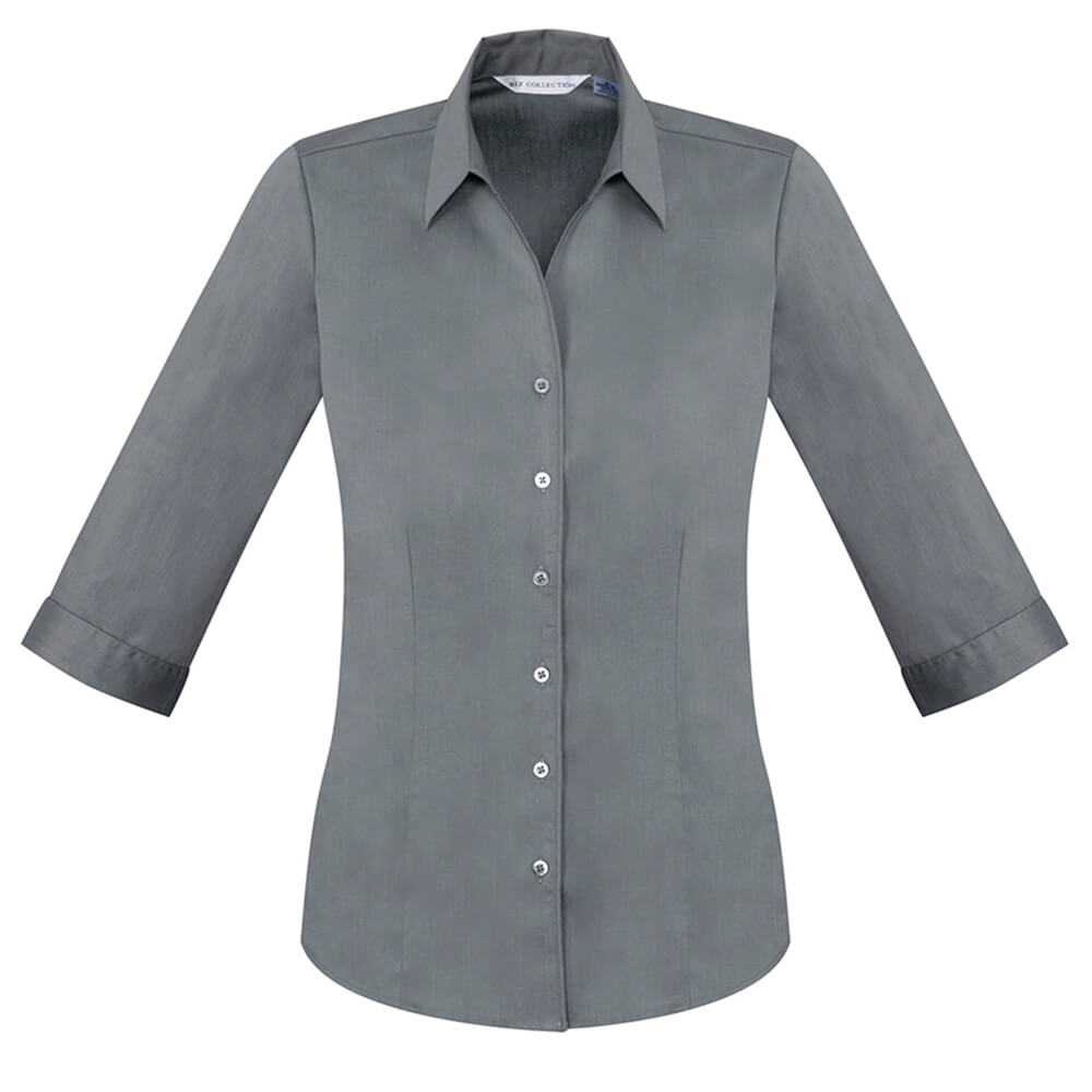 Biz Collection S770LT Womens Monaco 3/4 Sleeve Shirt Platinum