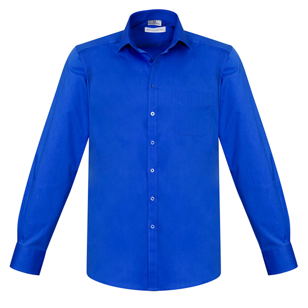 Biz Collection S770ML Mens Monaco Long Sleeve Shirt Electric Blue
