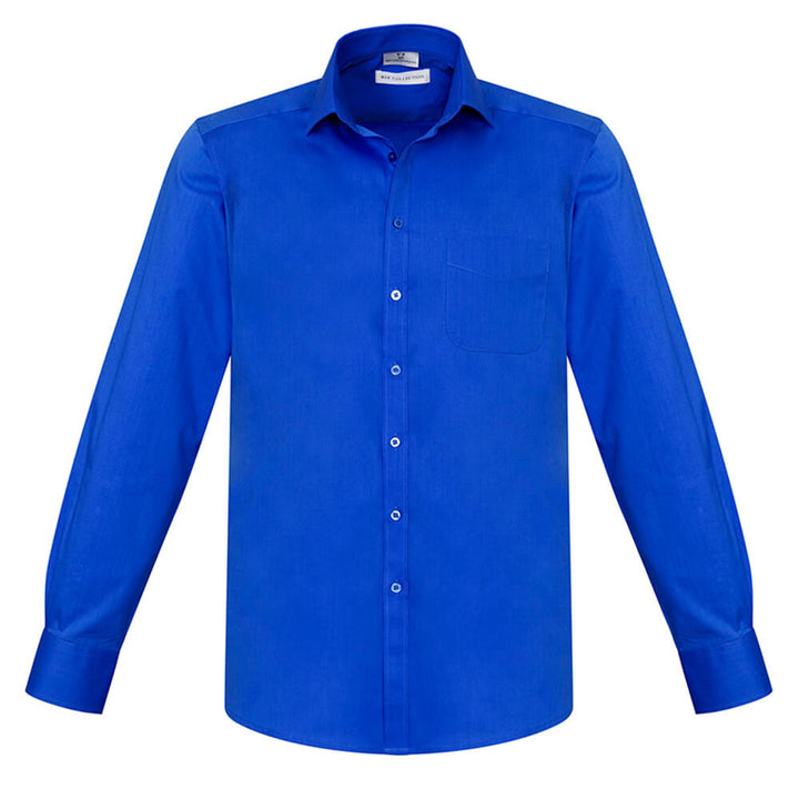 Biz Collection S770ML Mens Monaco Long Sleeve Shirt Electric Blue