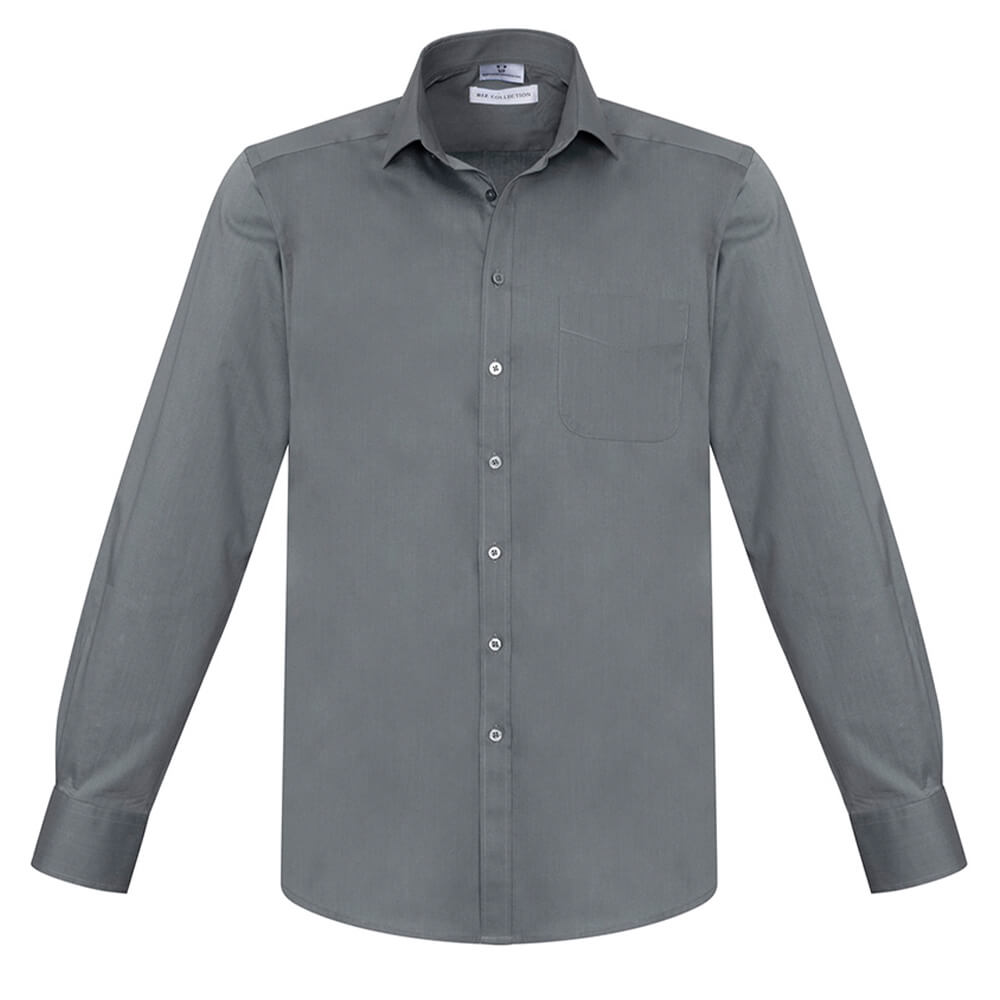 Biz Collection S770ML Mens Monaco Long Sleeve Shirt Platinum