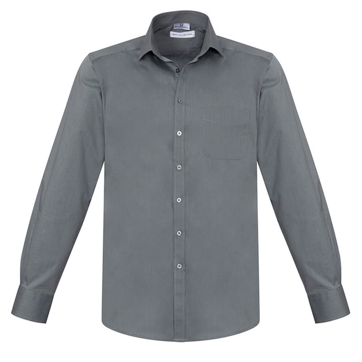 Biz Collection S770ML Mens Monaco Long Sleeve Shirt Platinum
