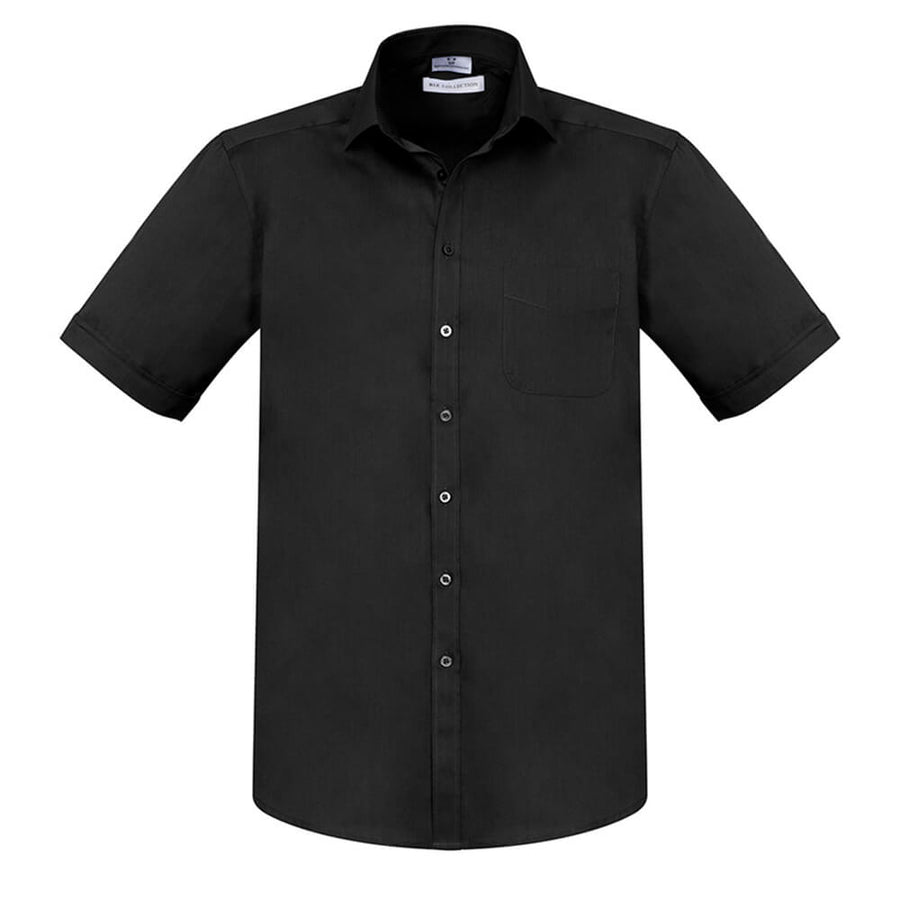 Biz Collection S770MS Mens Monaco Short Sleeve Shirt Black Front