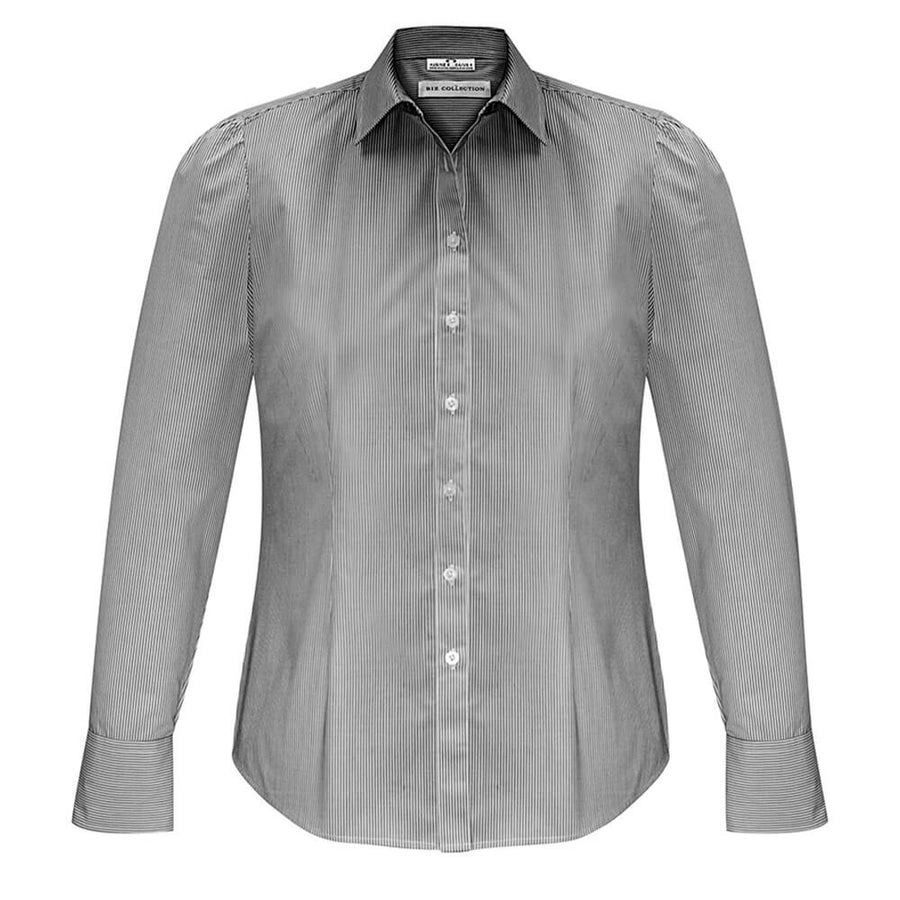 Biz Collection S812LL Womens Euro Long Sleeve Shirt Black Front