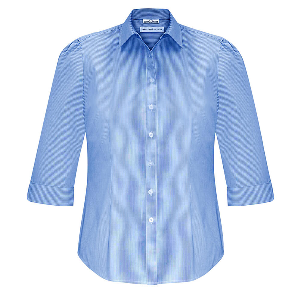 Biz Collection S812LT Womens Euro 3/4 Sleeve Shirt Blue