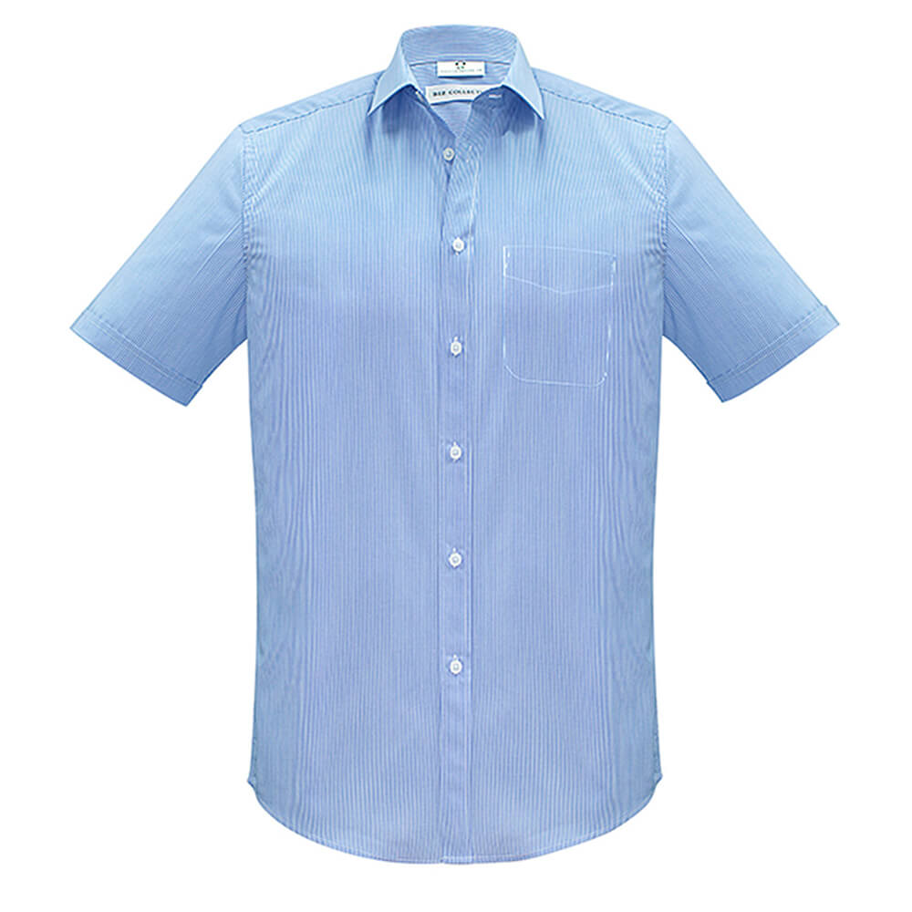Biz Collection S812MS Mens Euro Short Sleeve Shirt Blue