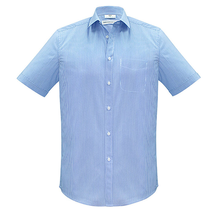 Biz Collection S812MS Mens Euro Short Sleeve Shirt Blue
