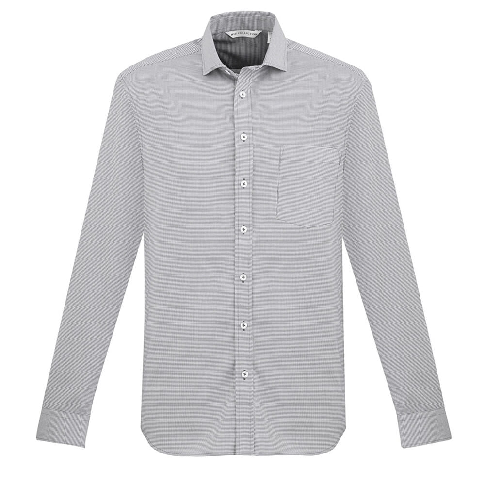 Biz Collection S910ML Mens Jagger Long Sleeve Shirt Silver