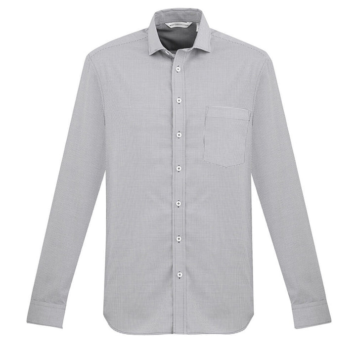 Biz Collection S910ML Mens Jagger Long Sleeve Shirt Silver