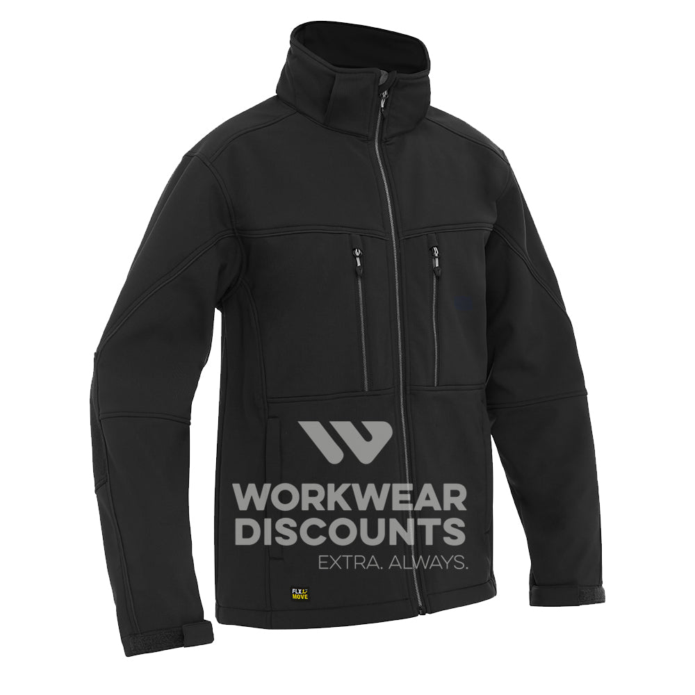 Bisley BJ6570 Hooded Soft Shell Jacket Black Front