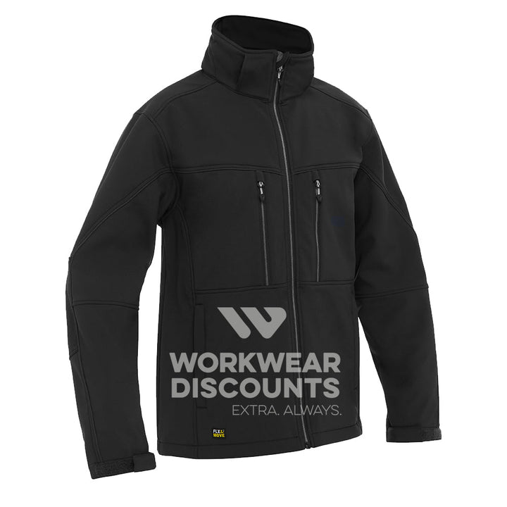 Bisley BJ6570 Hooded Soft Shell Jacket Black Front