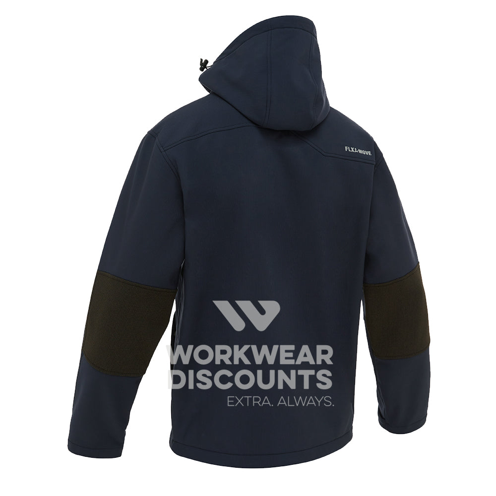 Bisley BJ6570 Hooded Soft Shell Jacket Navy Back Hood