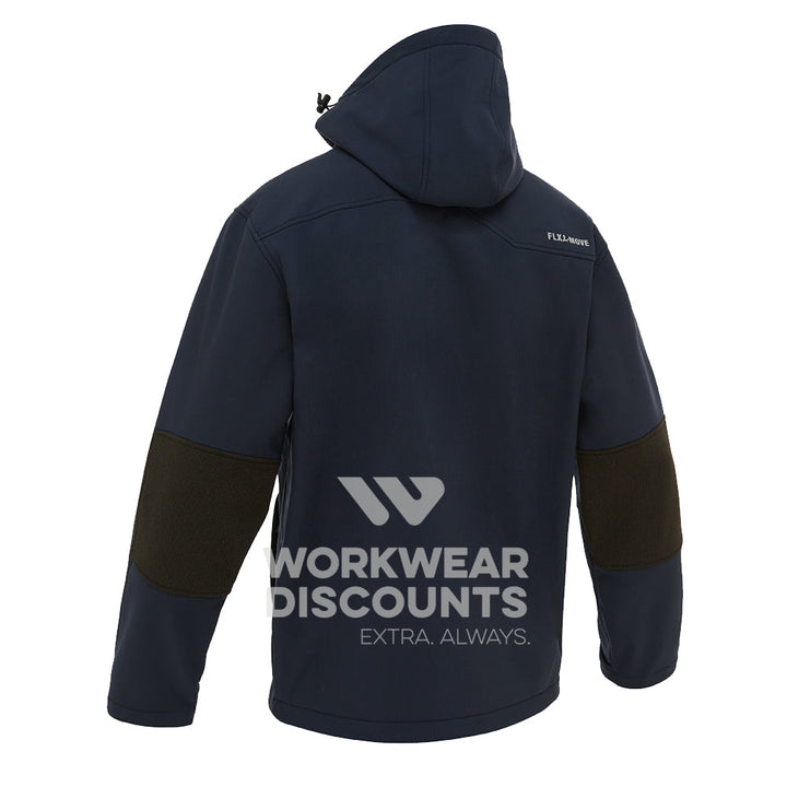 Bisley BJ6570 Hooded Soft Shell Jacket Navy Back Hood