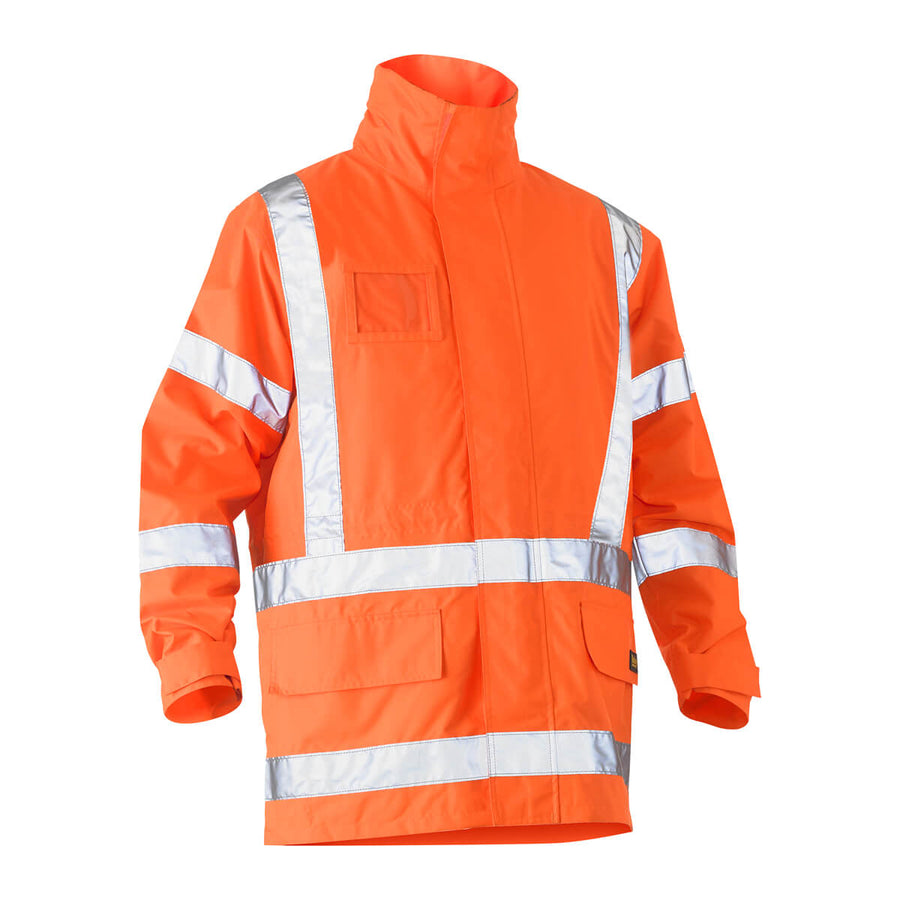Bisley BJ6974XT X Taped 4 In 1 Rain Jacket Rail Orange Front