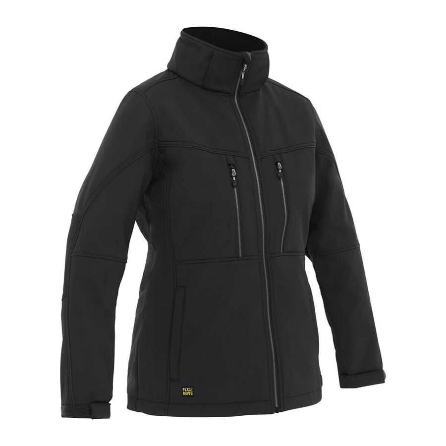 Bisley BJL6570 Womens Hooded Soft Shell Jacket Navy Front