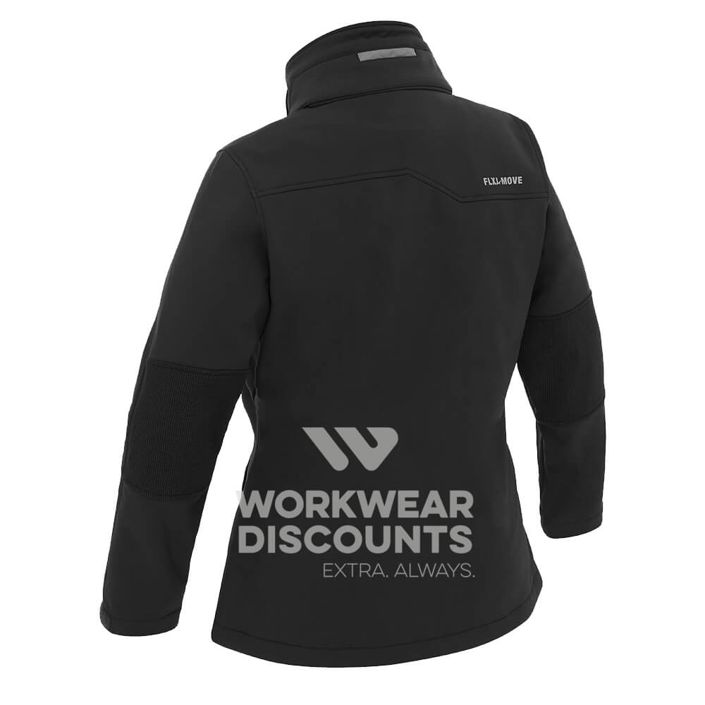 Bisley BJL6570 Womens Hooded Soft Shell Jacket Black Back