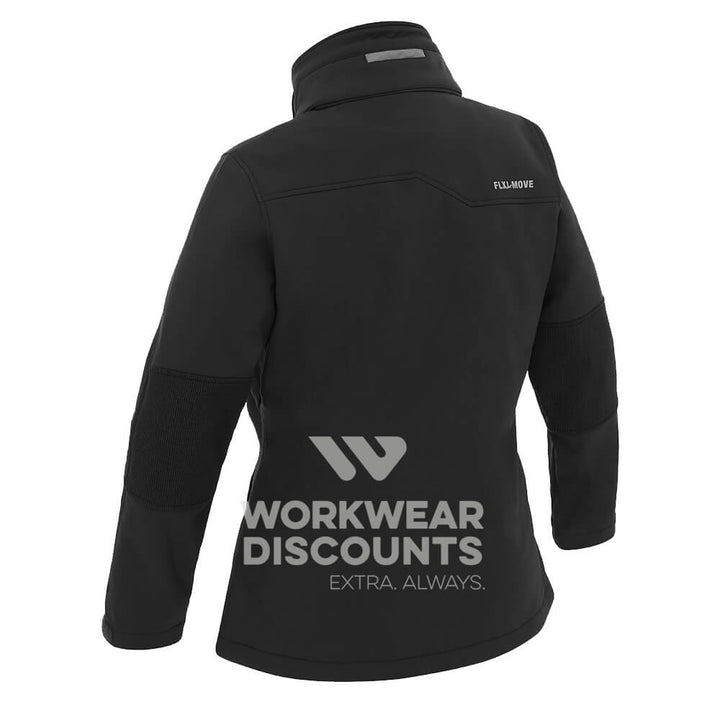 Bisley BJL6570 Womens Hooded Soft Shell Jacket Black Back