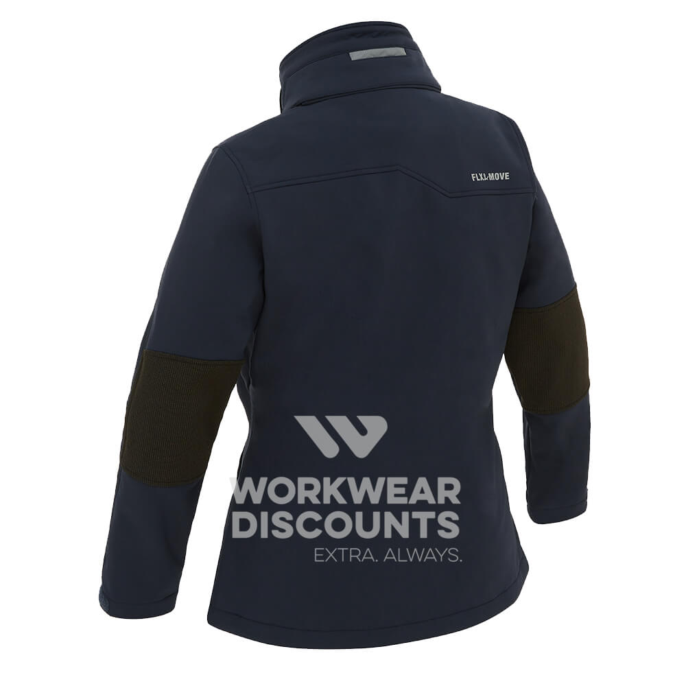 Bisley BJL6570 Womens Hooded Soft Shell Jacket Navy Back