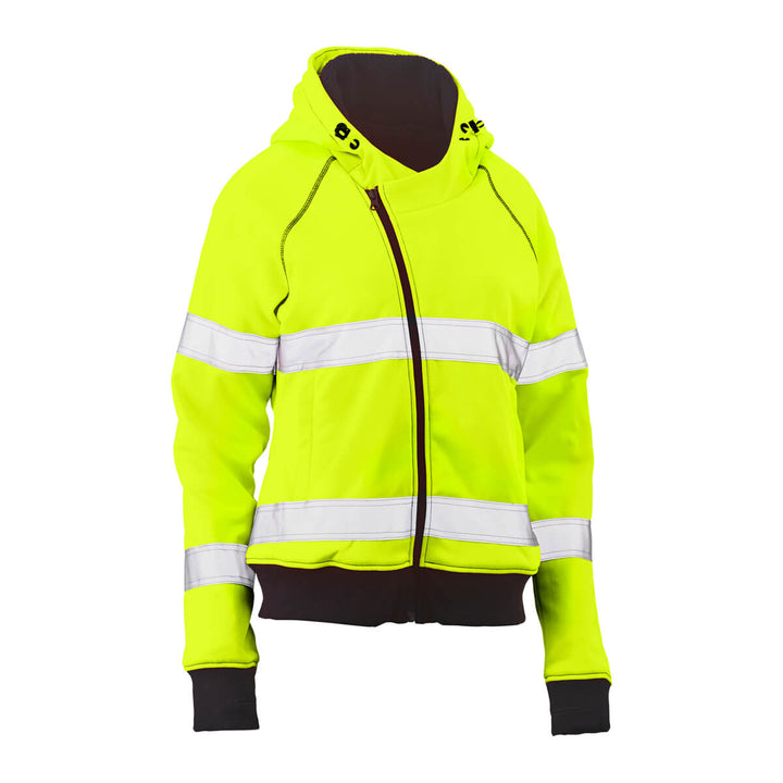 Bisley BKL6819T Womens Hi Vis Taped Fleece Hoodie Yellow