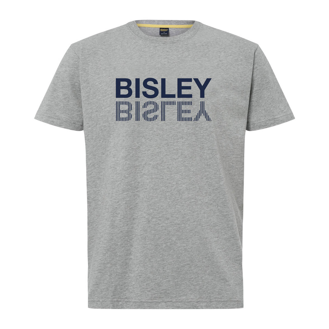 Bisley BKT097 Mens Flipped Logo Tee Short Sleeve Navy Front