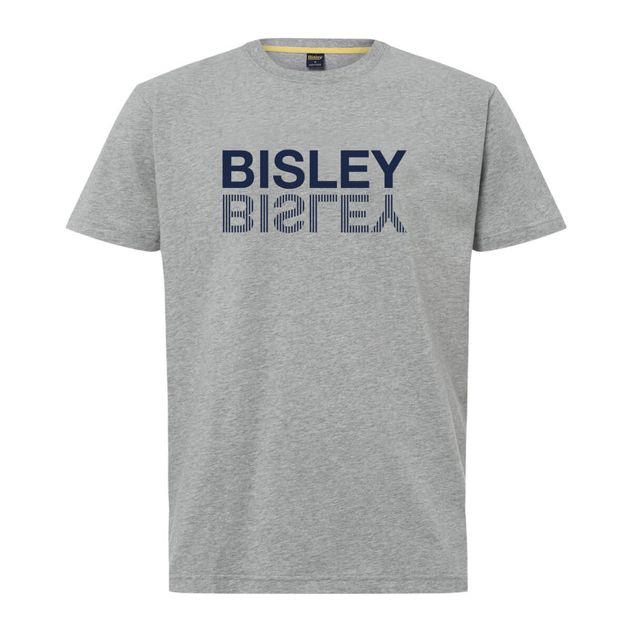 Bisley BKT097 Mens Flipped Logo Tee Short Sleeve Navy Front