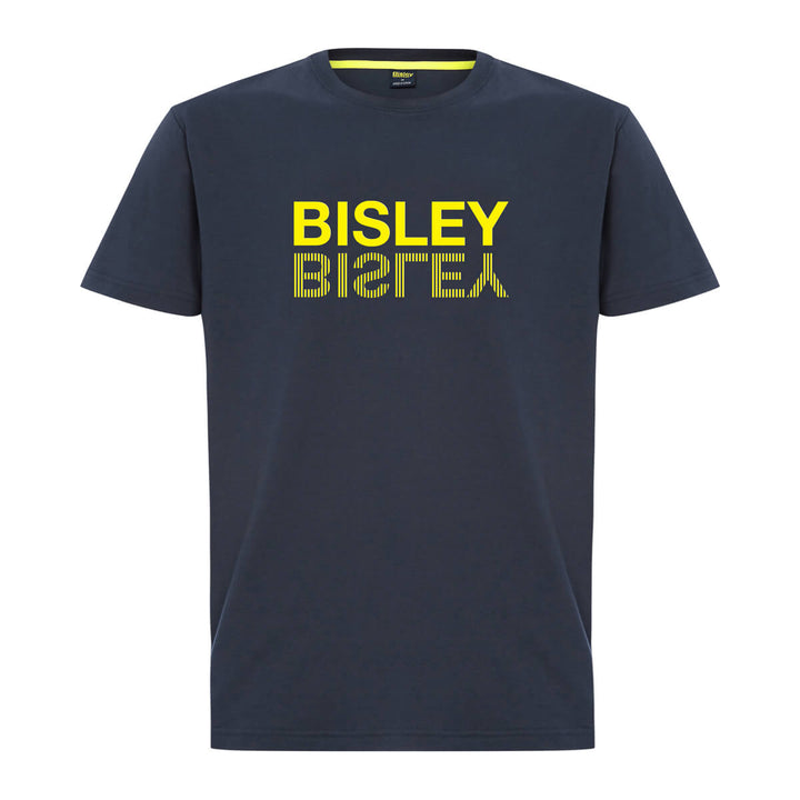 Bisley BKT097 Mens Flipped Logo Tee Short Sleeve Navy Front
