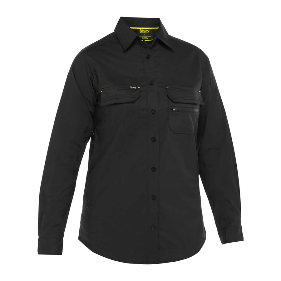 Bisley BL6490 Ladies X Airflow Ripstop Shirt Khaki Front