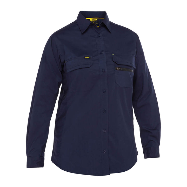 Bisley BL6490 Ladies X Airflow Ripstop Shirt Khaki Front