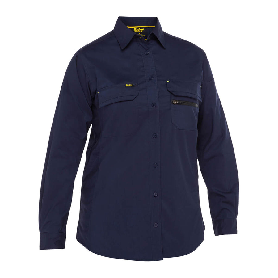 Bisley BL6490 Ladies X Airflow Ripstop Shirt Khaki Front