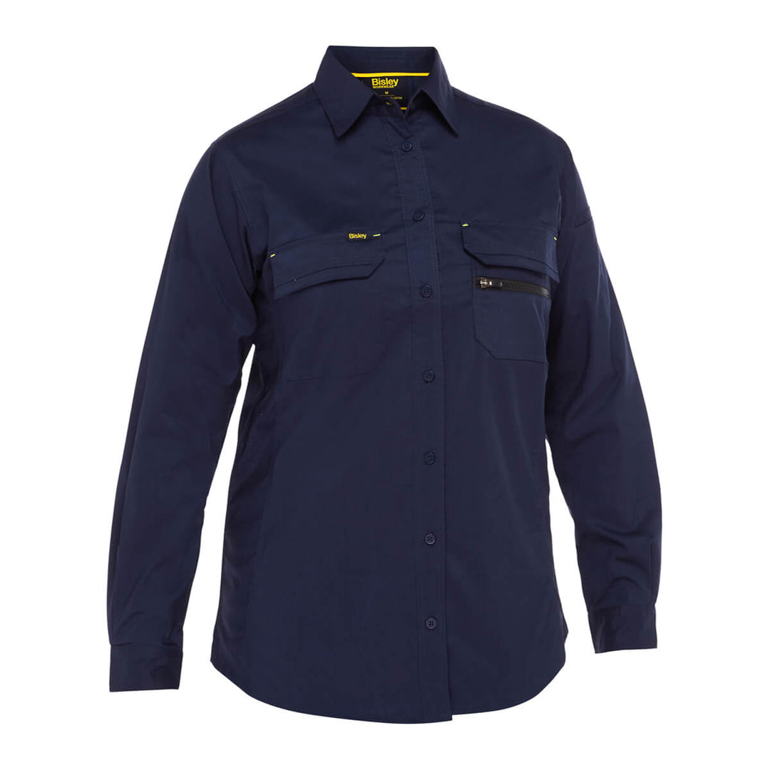 Bisley BL6490 Ladies X Airflow Ripstop Shirt Khaki Front