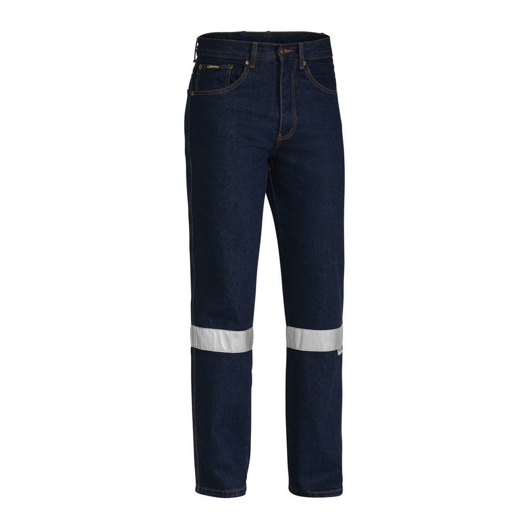 Bisley BP6050T Rough Rider Taped Denim Jeans Blue Front