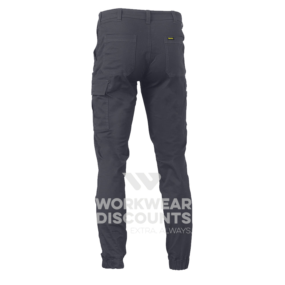 Bisley BPC6028 Stretch Cotton Drill Cargo Cuffed Pants Charcoal Back