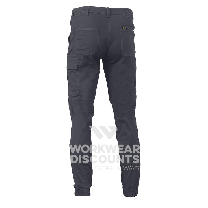 Bisley BPC6028 Stretch Cotton Drill Cargo Cuffed Pants Charcoal Back
