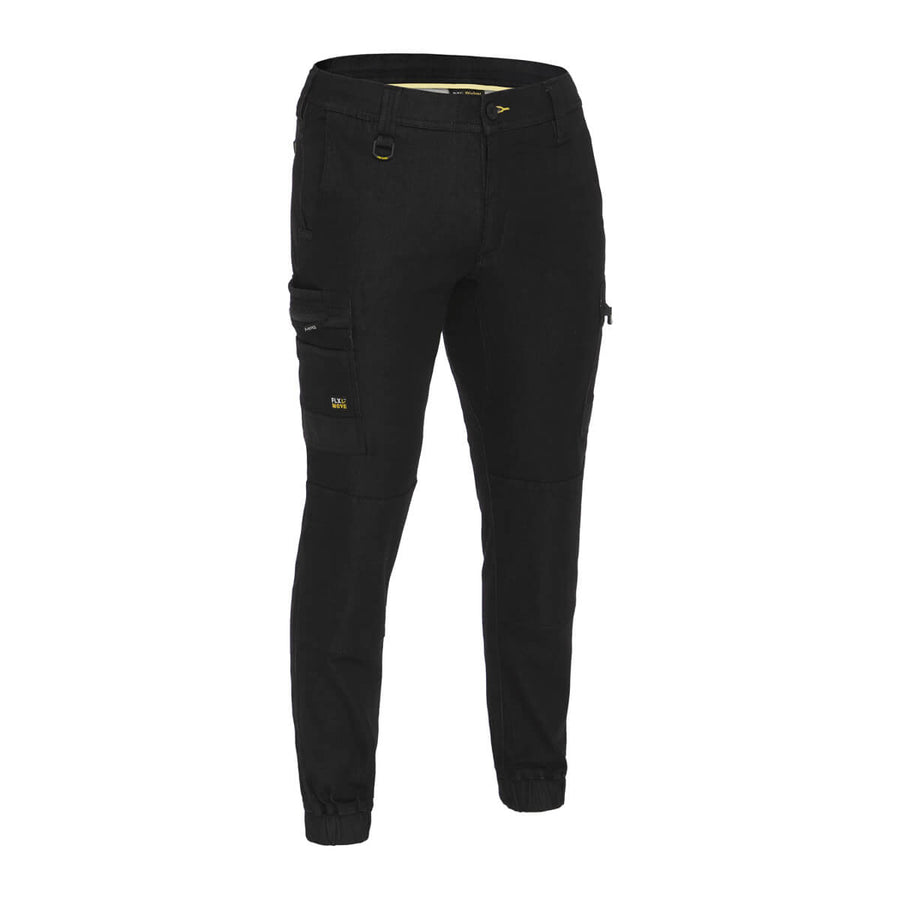 Bisley Flex & Move Stretch Denim Cargo Cuffed Pants Light Denim Front