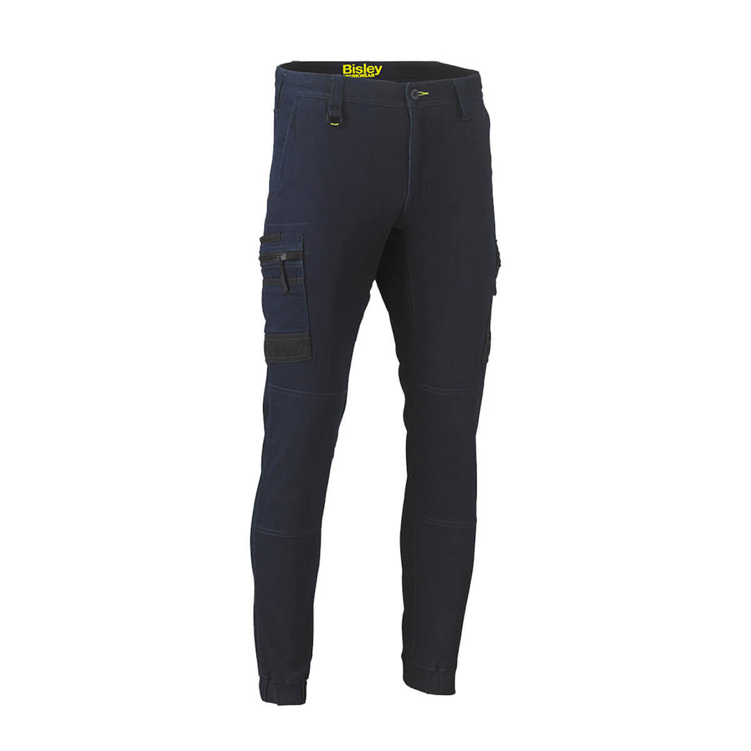Bisley BPC6335 Flx & Move Stretch Denim Cargo Cuffed Pants Black