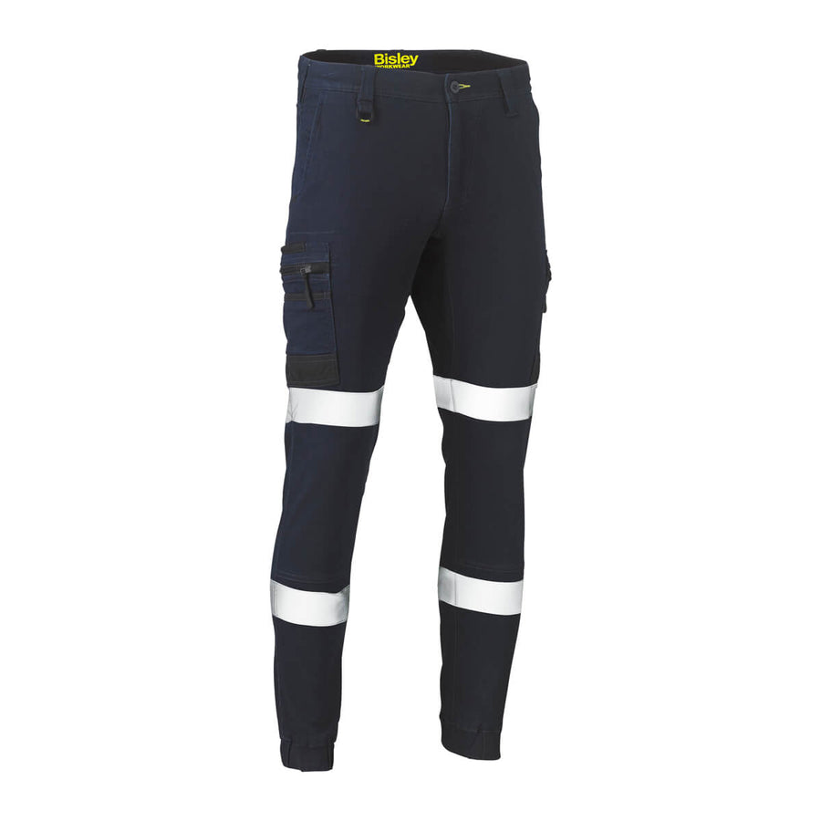 Bisley BPC6335T Taped Flex & Move Stretch Denim Cargo Cuffed Pants Denim Front
