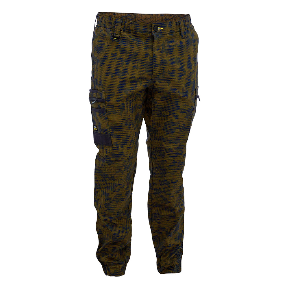 Bisley BPC6337 FLX & Move Stretch Camo Cargo Pants Army Honeycomb Front