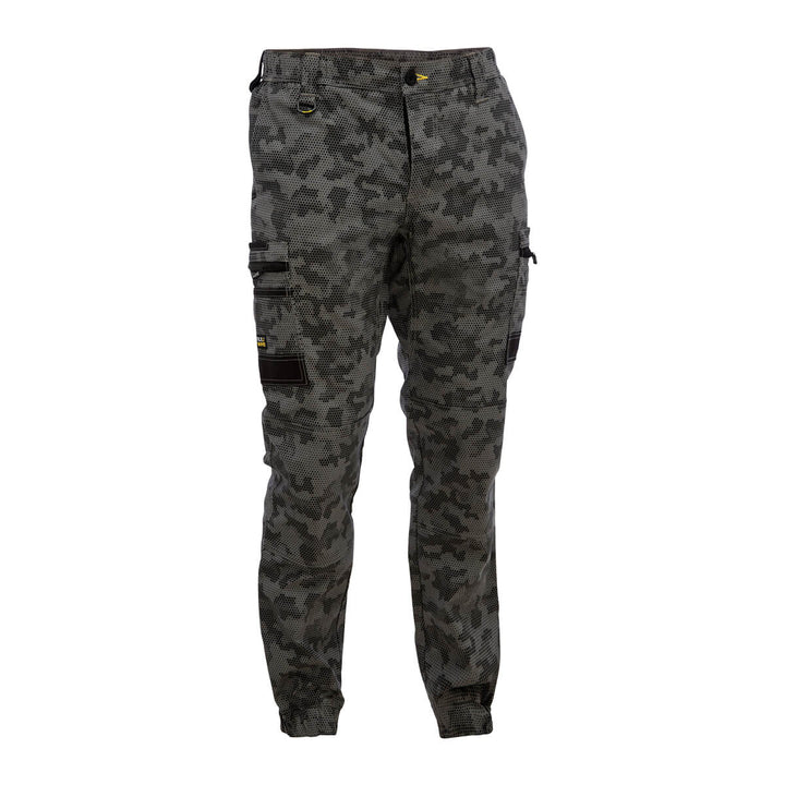 Bisley BPC6337 FLX & Move Stretch Camo Cargo Pants Orange Paint Splatter Front