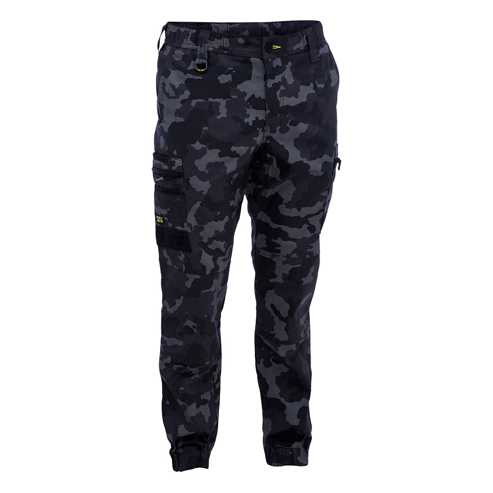 Bisley BPC6337 FLX & Move Stretch Camo Cargo Pants Charcoal Camo Front