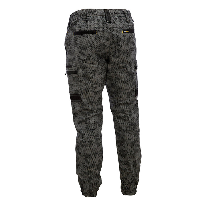 Bisley BPC6337 FLX & Move Stretch Camo Cargo Pants Charcoal Honeycomb Back