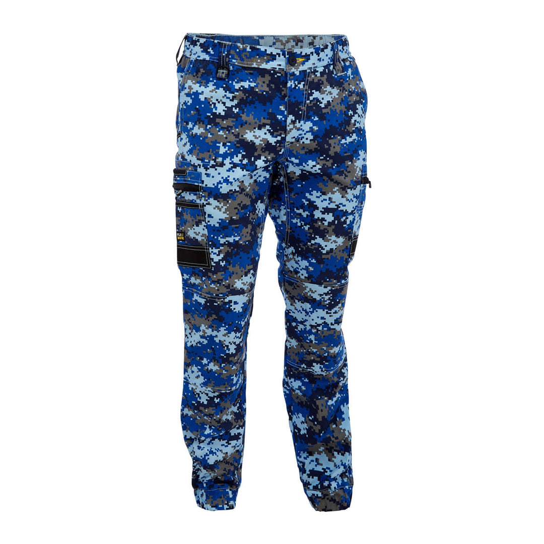 Bisley BPC6337 FLX & Move Stretch Camo Cargo Pants Orange Paint Splatter Front