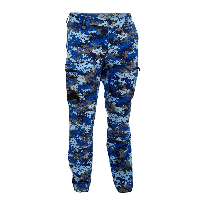 Bisley BPC6337 FLX & Move Stretch Camo Cargo Pants Orange Paint Splatter Front