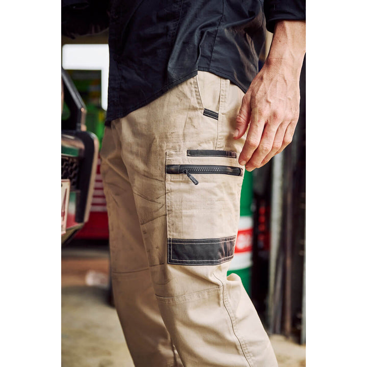 Bisley BPC6338 Flx & Move Stretch Canvas Elastic Waist Cargo Pants Stone