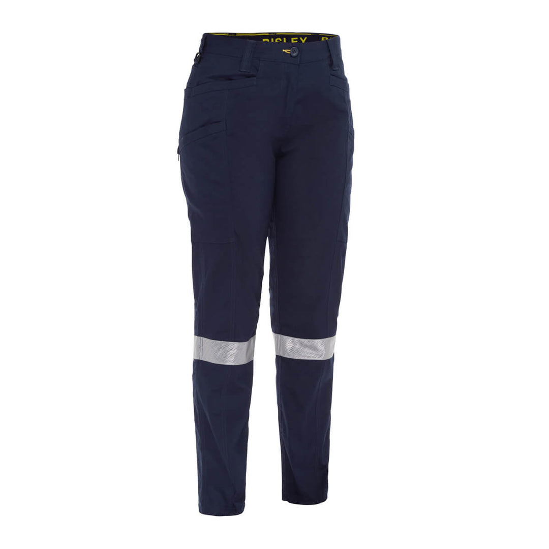Bisley Bisley BPCL6150T Ladies Taped X Airflow Vented Cargo Pants Navy/Yellow View 01