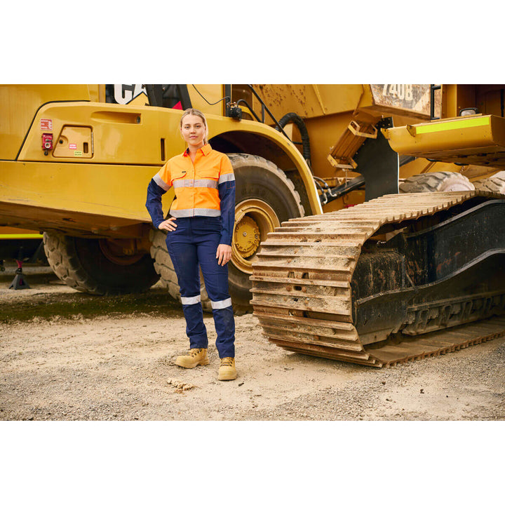 Bisley Bisley BPCL6150T Ladies Taped X Airflow Vented Cargo Pants Navy/Orange View 11