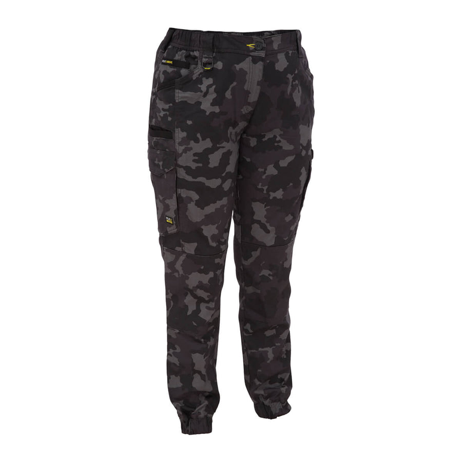 Bisley BPCL6337 Women's Flx & Move Stretch Camo Cargo Pants - Limited Edition Charcoal Camo Front